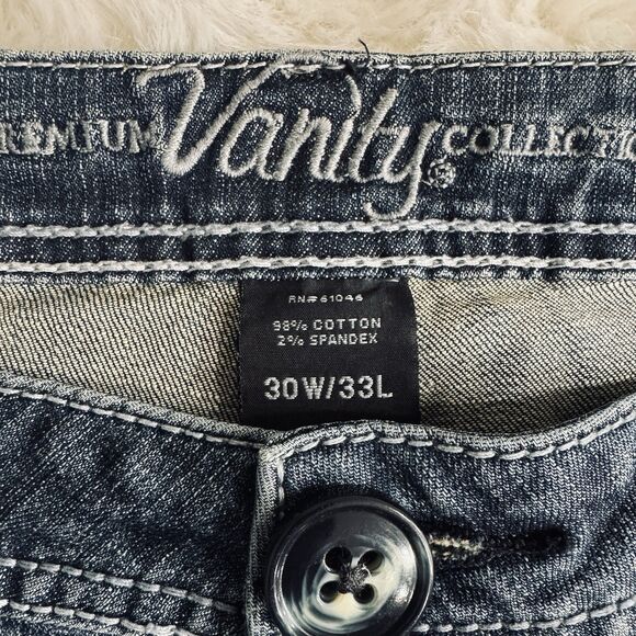 Vanity Dakota Low Rise Flared Jeans 30 (36x31) Hemmed Blue Denim Womens - Picture 4 of 9